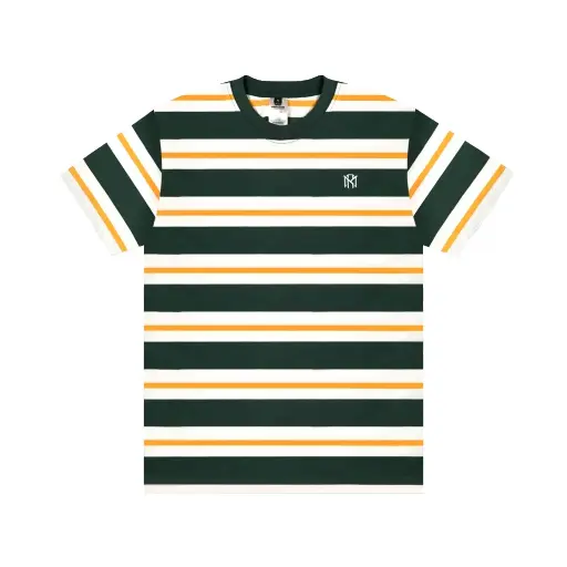 Kaos Stripe Hayden - Hijau Putih List Orange